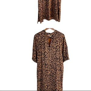 Anthropologie MacKenzie Animal Print Tunic Dress L